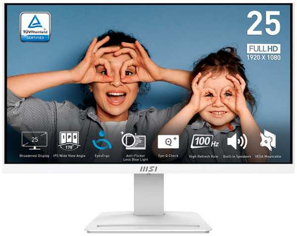 Монитор 24,5″ MSI PRO MP253W 9S6-3PC7CH-054 1920x1080 LED, 16:9, IPS, 250cd, 1000:1, 100M:1, 4ms, 178/178, DP, HDMI, VGA, audio, 100Hz, Speakers, tilt 9698882271