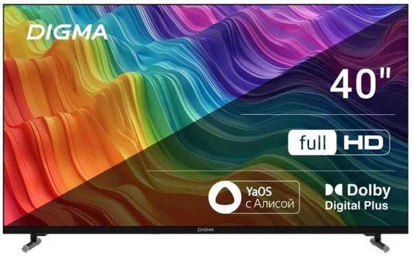 Телевизор LED Digma DM-LED40SBB33 40″ Яндекс.ТВ Frameless Metal черный FULL HD 60Hz DVB-T DVB-T2 DVB-C DVB-S DVB-S2 USB WiFi Smart TV 9698882307