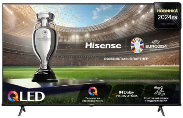 Телевизор Hisense 55E7NQ QLED 55″ черный 4K Ultra HD 60Hz DVB-T DVB-T2 DVB-C DVB-S DVB-S2 USB WiFi Smart TV 9698883598