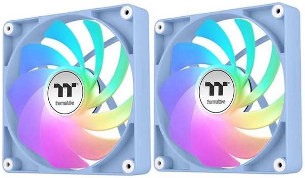 Вентилятор для корпуса Thermaltake CT140 Reverse ARGB Sync Hydrangea CL-F201-PL14BU-A 140x140x25mm, голубой, 500-1800rpm, 94.95CFM, 32.8dBa, 4-pin PWM 9698885192