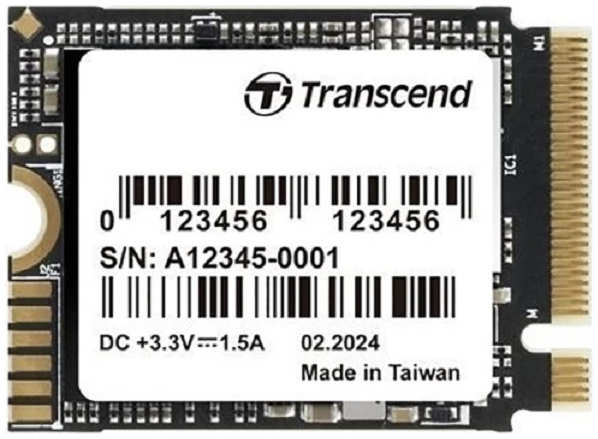 Накопитель SSD M.2 2230 Transcend TS512GMTE310S 512GB, NVMe, 3D TLC, 3300/1700MB/s, IOPs 119K/395K, TBW 300, MTBF 2M