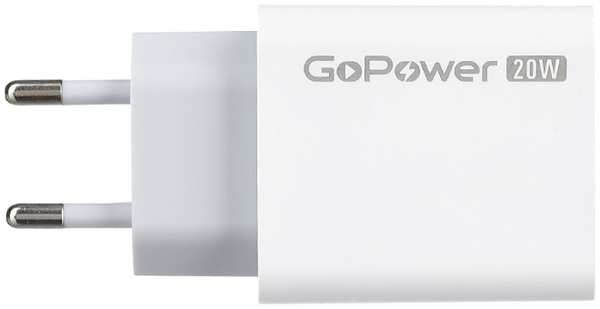 Зарядное устройство сетевое GoPower GPQC08 00-00028401 1USB+1Type-C 20W QC3.0 (1000773526)