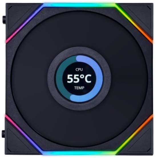 Вентилятор для корпуса Lian Li UNI FAN TL LCD 120 Reverse G99.12RTLLCD3B.R0 black, 3*120x125x28мм (1.6” LCD дисплей, 200-1900 об/мин, 31dBa, PWM, ARGB 9698886898