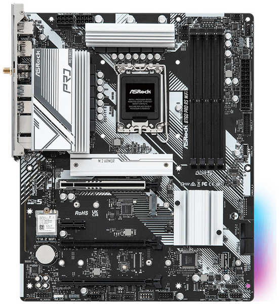 Материнская плата ATX ASRock B760 PRO RS WIFI (LGA1700, B760, 4*DDR5(7200), 4*SATA 6G RAID, 3*M.2, 3*PCIe, 2.5Glan, HDMI, DP, 5*USB 3.2, 2*USB 2.0, Ty 9698888511