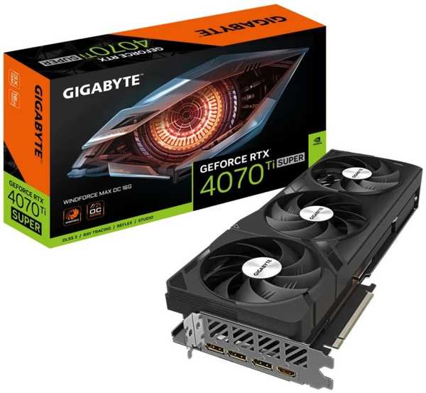 Видеокарта PCI-E GIGABYTE GeForce RTX 4070 Ti SUPER WINDFORCE MAX OC (GV-N407TSWF3MAX OC-16GD) 16GB GDDR6X 256bit 5nm 2340/21000MHz HDMI/3*DP 9698888745