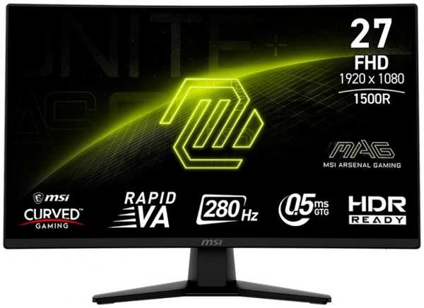 Монитор 27″ MSI MAG 274CXF 9S6-3CE31T-012 1920x1080, 1мс, 300 кд/м2, 3000:1, 100M:1, 178°/178°, VA, 16:9, 280Hz, 2*HDMI 2.0, DP 1.2, Tilt, VESA 9698889273