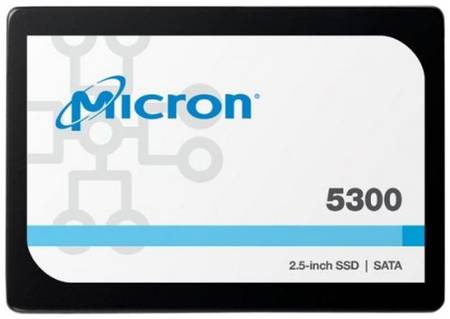 Накопитель SSD 2.5'' Micron MTFDDAK3T8TDT-1AW1ZABYY 5300 MAX 3.84TB SATA 6Gb/s TLC 540/520MB/s IOPS 95K/34K MTBF 3M 969900696