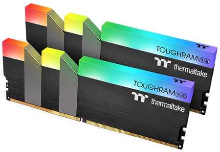 Модуль памяти DDR4 16GB (2*8GB) Thermaltake R009D408GX2-3600C18B TOUGHRAM RGB PC4-28800 3600MHz CL16 радиатор 1.35V retail