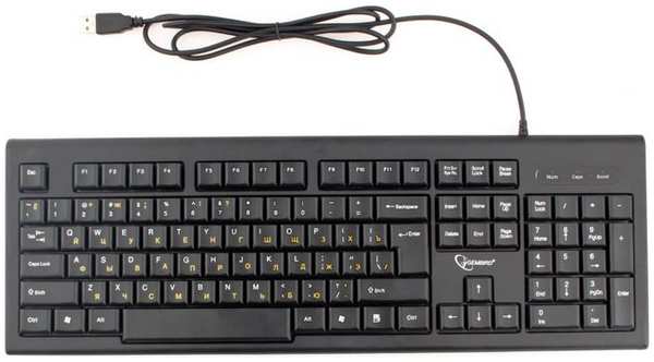 Клавиатура Gembird KB-8354U-BL USB, черный, 104 клавиши, кабель 1,45м 969903684