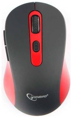 Мышь Wireless Gembird MUSW-221 чёрный/красный, 5кн.+колесо-кнопка, 800/1200/1600DPI, 2.4ГГц 969921348