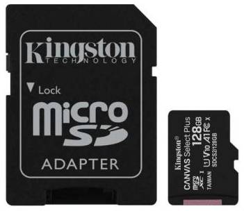 Карта памяти MicroSDXC 128GB Kingston SDCS2/128GB Class 10 UHS-I, SD adapter