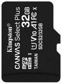 Карта памяти MicroSDHC 32GB Kingston SDCS2/32GBSP Canvas Select Plus 100R A1 C10 Single Pack w/o ADP