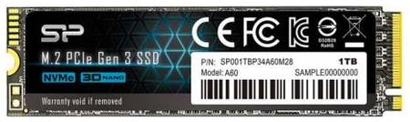Накопитель SSD M.2 2280 Silicon Power SP001TBP34A60M28 P34A60 1TB PCIe Gen3x4 TLC 2200/1600MB/s MTBF 2M 969926489