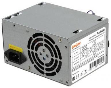 Блок питания ATX Exegate AAA450 ES259591RUS 450W, 8cm fan, 24p+4p, 2*SATA