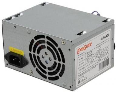 Блок питания ATX Exegate AAA400 ES259590RUS-S 400W, SC, 8cm fan, 24p+4p, 2*SATA, 1*IDE + кабель 220V с защитой от выдергивания 969933052