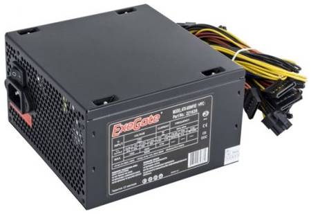 Блок питания ATX Exegate 600NPXE EX221639RUS 600W (+PFC), 12cm fan, 24p+(4+4)p,6/8p PCI-E,4SA