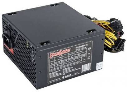 Блок питания ATX Exegate 500NPXE EX221638RUS-PC 500W (+PFC), PC, black, 12cm fan, 24p+4p, 6/8p PCI-E, 4*SATA,3*IDE, FDD + кабель 220V в комплекте 969933375
