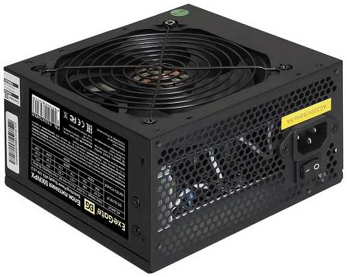 Блок питания ATX Exegate 500NPX EX224734RUS-S 500W, SC, black,12cm fan, 24p+4p, 6/8p PCI-E, 3*SATA, 2*IDE, FDD + кабель 220V с защитой от выдергивания 969933385