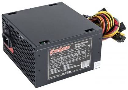 Блок питания ATX Exegate 400NPX EX224732RUS 400W, black, 12cm fan, 24p+4p, 6/8p PCI-E, 3*SATA, 2*IDE, FDD 969933388