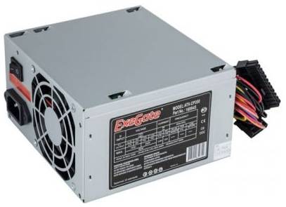 Блок питания ATX Exegate CP350 EX169945RUS-PC 350W, PC, 8cm fan, 24p/4p, 3*SATA, 2*IDE, FDD + кабель 220V в комплекте 969933960