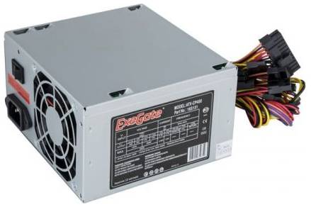 Блок питания ATX Exegate CP400 EX165131RUS 400W, 8cm fan, 24p+4p, 3*SATA, 2*IDE, FDD 969933963