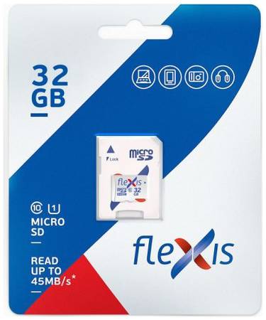 Карта памяти 32GB Flexis FMSD032GU1A Cl10 U1, c адаптером 969935181