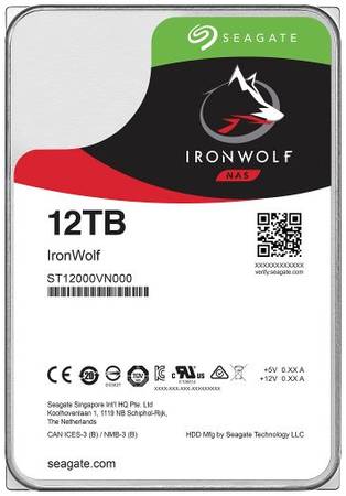 Жесткий диск 12TB SATA 6Gb/s Seagate ST12000VN0008 3.5″ IronWolf NAS 7200rpm 256MB