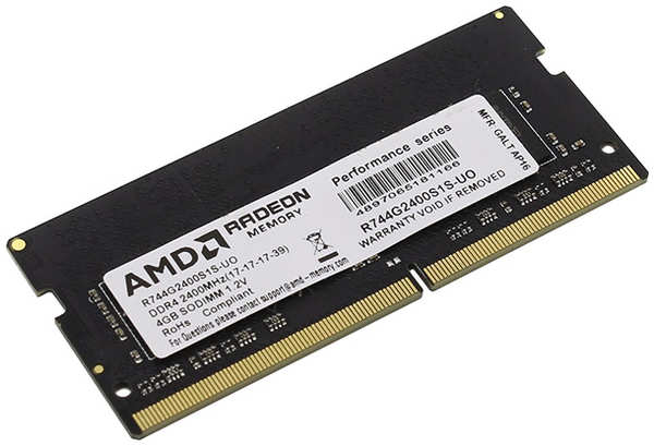 Модуль памяти SODIMM DDR4 4GB AMD R744G2400S1S-UO PC4-19200 2400MHz CL17 260-pin 1.2V OEM 969946333