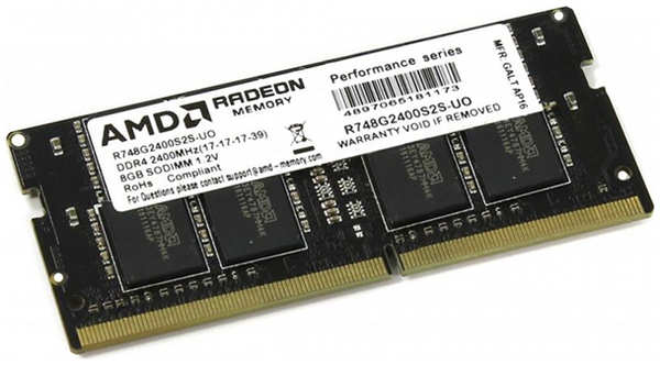 Модуль памяти SODIMM DDR4 8GB AMD R748G2400S2S-UO PC4-19200 2400MHz CL16 260-pin 1.2V OEM 969946335