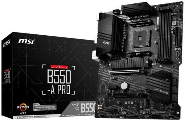 Материнская плата ATX MSI B550-A PRO (AM4, AMD B550, 4*DDR4(4800), 6*SATA 6G RAID, 2*M.2, 4*PCIE, 7.1CH, Glan, 5*USB 3.2/2*USB Type-C, HDMI/DP)