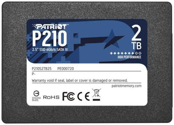 Накопитель SSD 2.5'' Patriot Memory P210S2TB25 P210 2TB SATA 6Gb/s 3D TLC 520/430MB/s 7mm 969951934