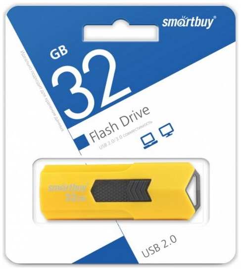 Накопитель USB 2.0 32GB SmartBuy SB32GBST-Y Stream жёлтый 969952318