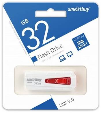 Накопитель USB 3.0 32GB SmartBuy SB32GBIR-W3 Iron белый/красный 969952331