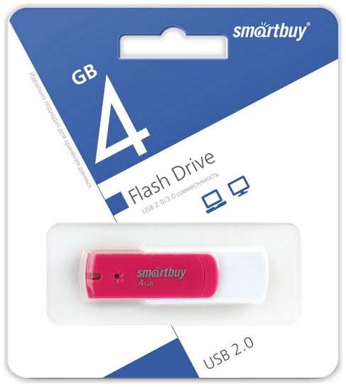 Накопитель USB 2.0 4GB SmartBuy SB4GBDP Diamond розовый 969952363