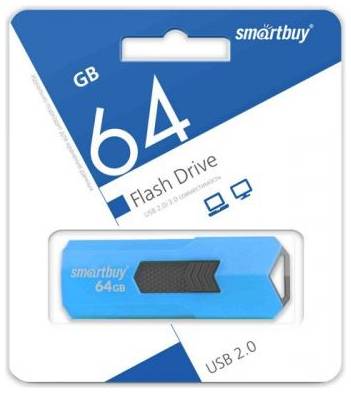 Накопитель USB 2.0 64GB SmartBuy SB64GBST-B Stream синий 969952392
