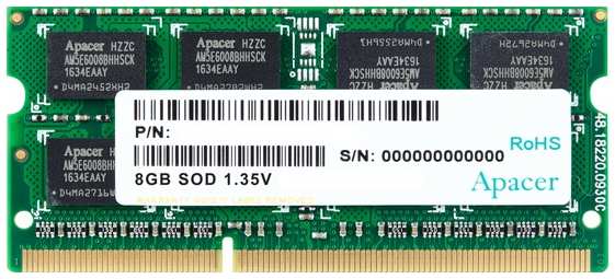 Модуль памяти SODIMM DDR3 8GB Apacer DS.08G2J.K9M 1333MHz Non-ECC 2Rx8 CL11 1,5V 969952608
