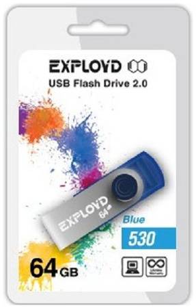 Накопитель USB 2.0 64GB Exployd 530 синий 969953140
