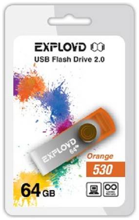 Накопитель USB 2.0 64GB Exployd 530 оранжевый 969953141