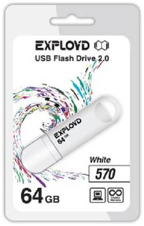 Накопитель USB 2.0 64GB Exployd 570 белый 969953149