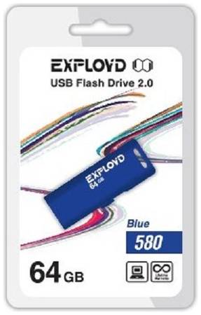 Накопитель USB 2.0 64GB Exployd 580 синий 969953180