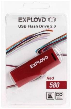 Накопитель USB 2.0 64GB Exployd 580 красный 969953181