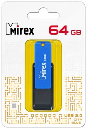 Накопитель USB 2.0 64GB Mirex CITY 13600-FMUCIB64 синий (ecopack) 969953183