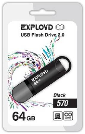 Накопитель USB 2.0 64GB Exployd 570 чёрный 969953187