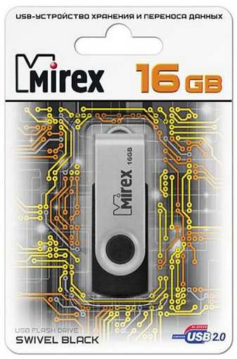 Накопитель USB 2.0 16GB Mirex SWIVEL 13600-FMURUS16 USB 16GB Mirex SWIVEL (ecopack)