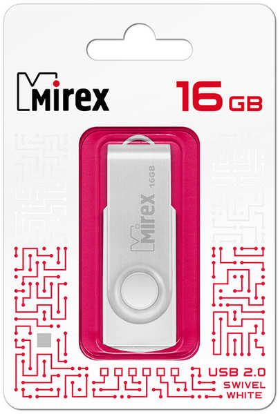 Накопитель USB 2.0 16GB Mirex SWIVEL 13600-FMUSWT16 USB 16GB Mirex SWIVEL (ecopack)