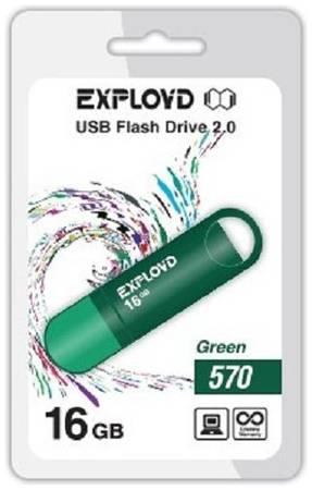 Накопитель USB 2.0 16GB Exployd 570 зелёный 969953261