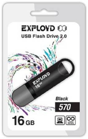 Накопитель USB 2.0 16GB Exployd 570 чёрный 969953263