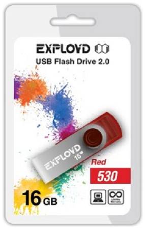 Накопитель USB 2.0 16GB Exployd 530 красный 969953281
