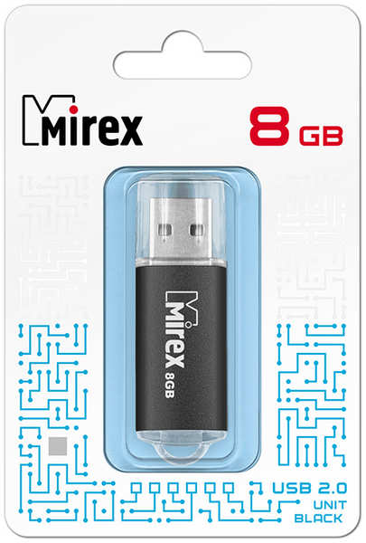 Накопитель USB 2.0 8GB Mirex UNIT 13600-FMUUND08 (ecopack)