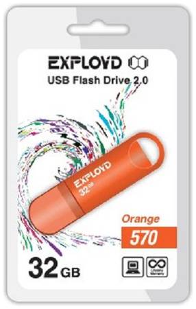 Накопитель USB 2.0 32GB Exployd 570 оранжевый 969953290